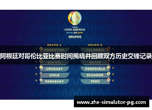 阿根廷对哥伦比亚比赛时间揭晓并回顾双方历史交锋记录 阿根廷对哥伦比亚比赛时间揭晓并回顾双方历史交锋记录